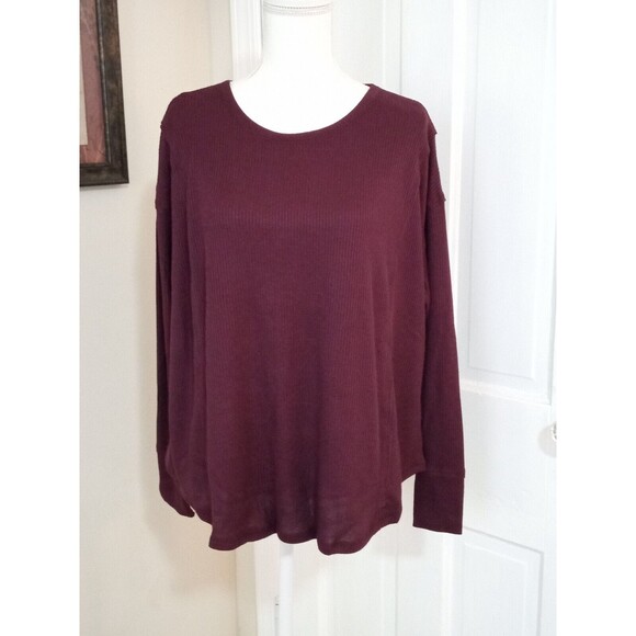 Knox Rose Tops - Women’s Crew-Neck Long Sleeve Top, KNOX ROSE (Size S / 4-6) "DARK PURPLE" ~ NEW